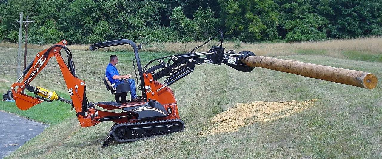Skid Steer & Compact Track Loader Hydraulic Pole Setter Attachment - EZ Spot UR Heavy Duty (Universal Quick Attach)