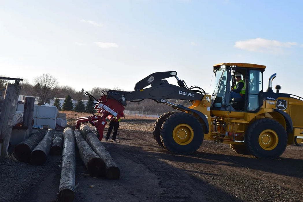 Hydraulic Pole Setter Attachment for Large Excavators & Wheel Loaders - EZ Spot UR Extreme (Custom Bolt-On Mount)
