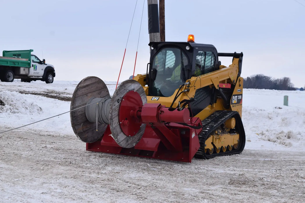 Skid Steer Hydraulic Wire Reel Attachment - EZ Spot UR (Universal Quick Attach)