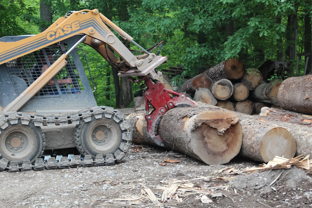 Skid Steer Hydraulic 3-Finger Rock & Tree Grapple Attachment - EZ Spot UR (Universal Quick Attach)