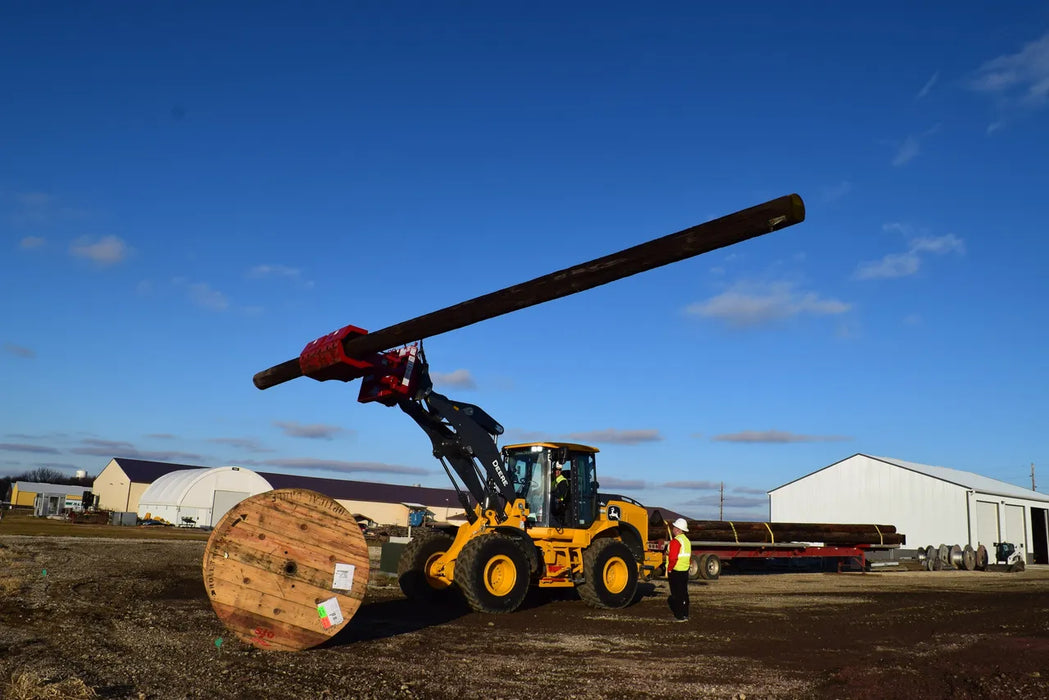 Hydraulic Pole Setter Attachment for Large Excavators & Wheel Loaders - EZ Spot UR Extreme (Custom Bolt-On Mount)