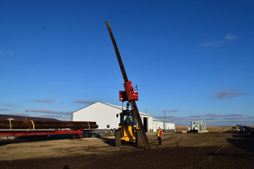 Hydraulic Pole Setter Attachment for Large Excavators & Wheel Loaders - EZ Spot UR Extreme (Custom Bolt-On Mount)