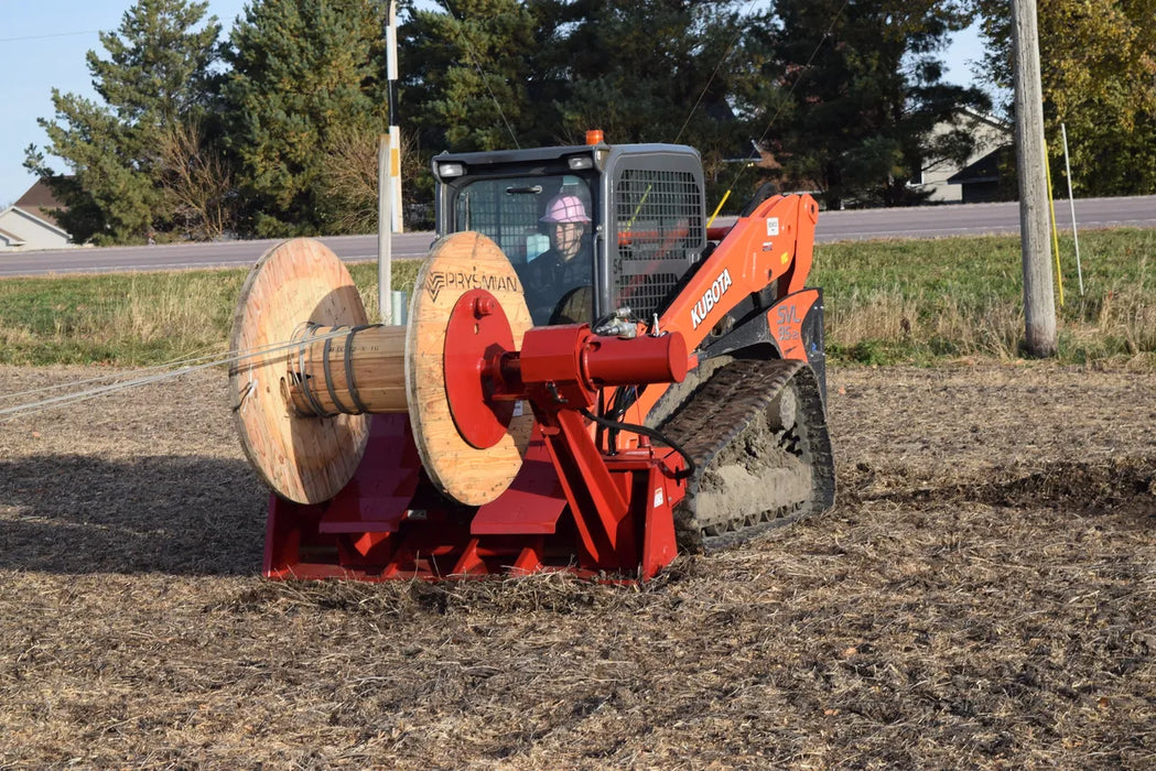 Skid Steer Hydraulic Wire Reel Attachment - EZ Spot UR (Universal Quick Attach)