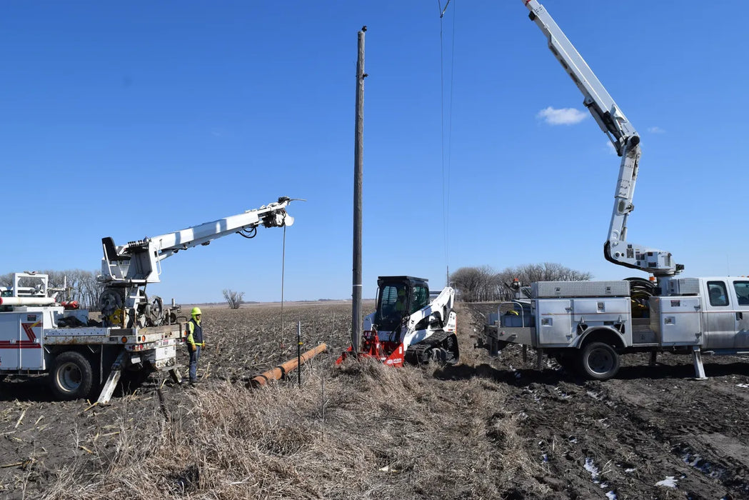 Skid Steer Hydraulic Mini Pole Jack Attachment - EZ Spot UR (Universal Quick Attach)