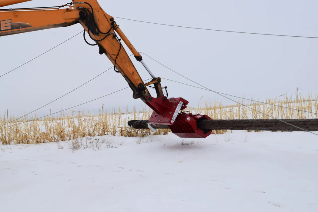 Hydraulic Pole Setter Attachment for Large Excavators & Wheel Loaders - EZ Spot UR Extreme (Custom Bolt-On Mount)