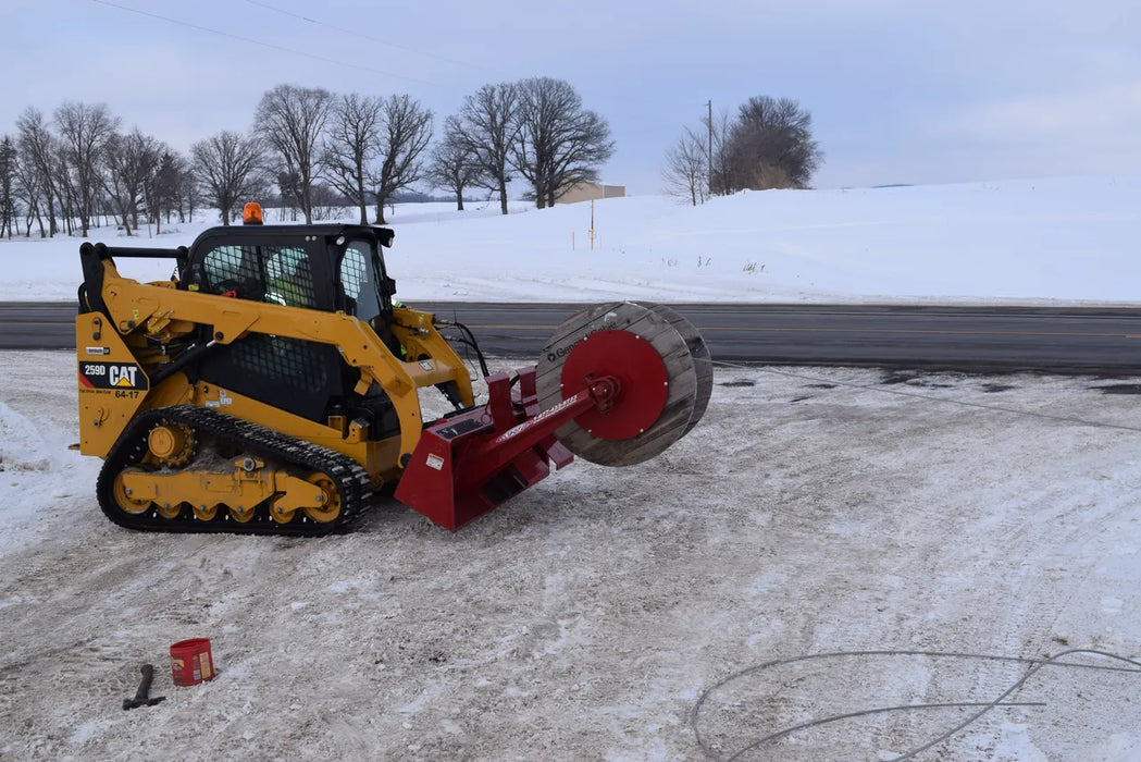 Skid Steer Hydraulic Wire Reel Attachment - EZ Spot UR (Universal Quick Attach)