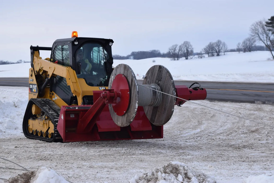 Skid Steer Hydraulic Wire Reel Attachment - EZ Spot UR (Universal Quick Attach)