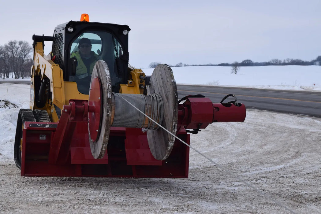 Skid Steer Hydraulic Wire Reel Attachment - EZ Spot UR (Universal Quick Attach)