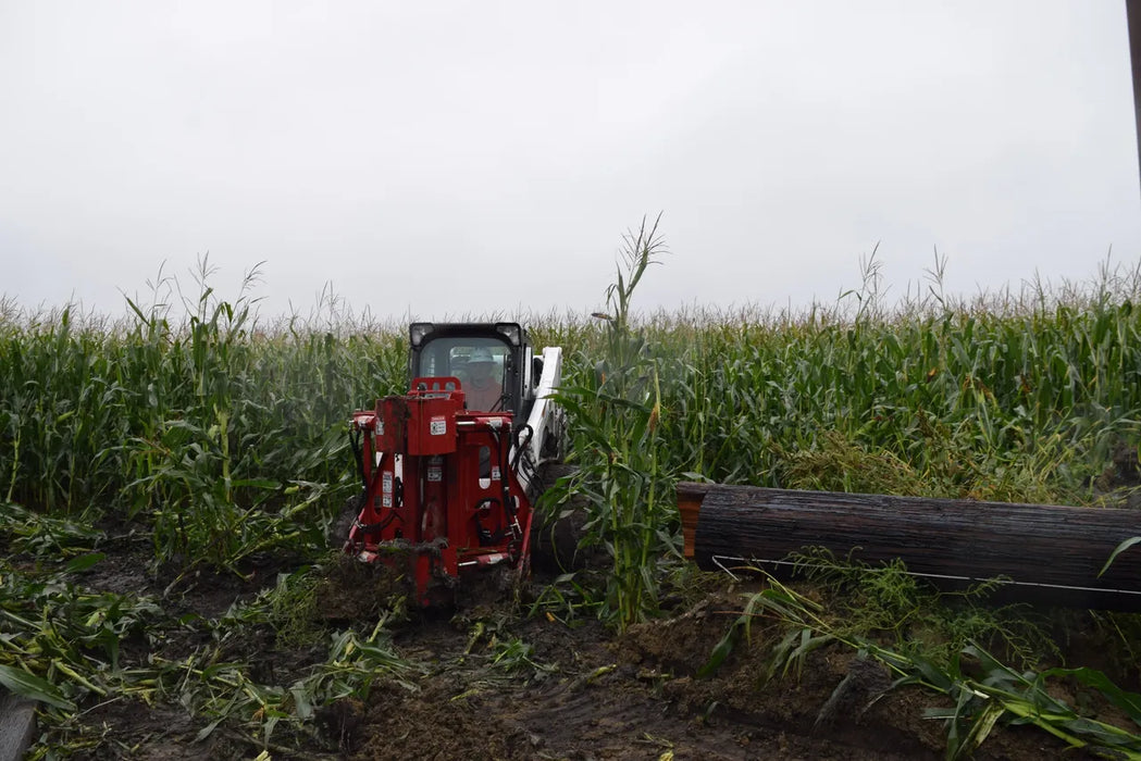 Skid Steer & Compact Track Loader Hydraulic Double Clamp Pole Jack Attachment - EZ Spot UR (Universal Quick Attach)