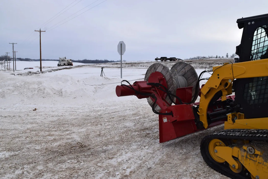 Skid Steer Hydraulic Wire Reel Attachment - EZ Spot UR (Universal Quick Attach)
