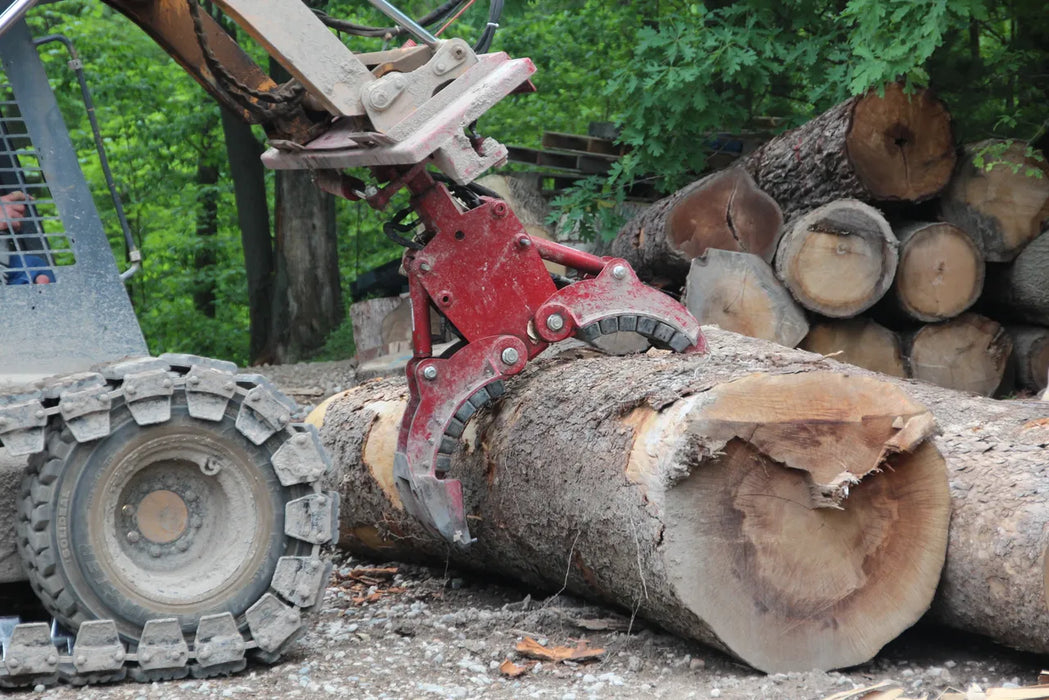 Skid Steer Hydraulic 3-Finger Rock & Tree Grapple Attachment - EZ Spot UR (Universal Quick Attach)