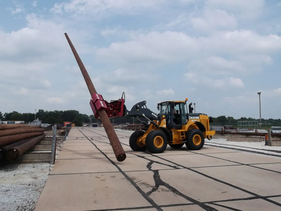 Hydraulic Pole Setter Attachment for Large Excavators & Wheel Loaders - EZ Spot UR Extreme (Custom Bolt-On Mount)