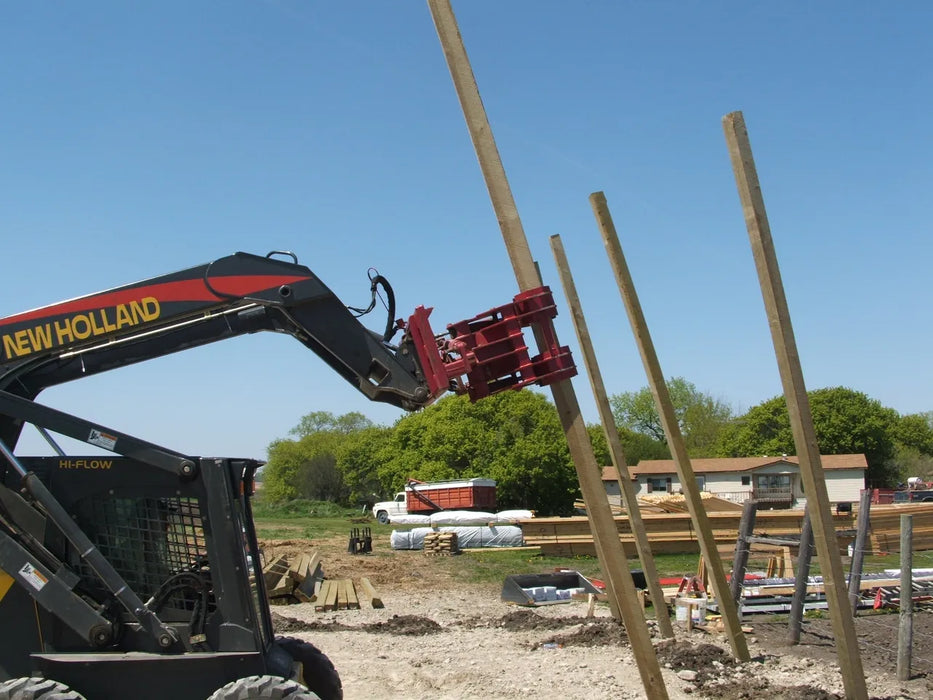 Skid Steer Hydraulic Pole Setter Attachment - EZ Spot UR Standard Duty (Universal Quick Attach)