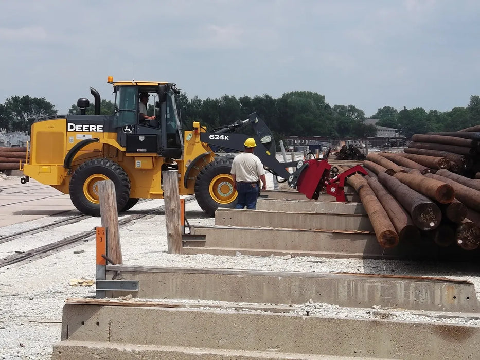 Hydraulic Pole Setter Attachment for Large Excavators & Wheel Loaders - EZ Spot UR Extreme (Custom Bolt-On Mount)