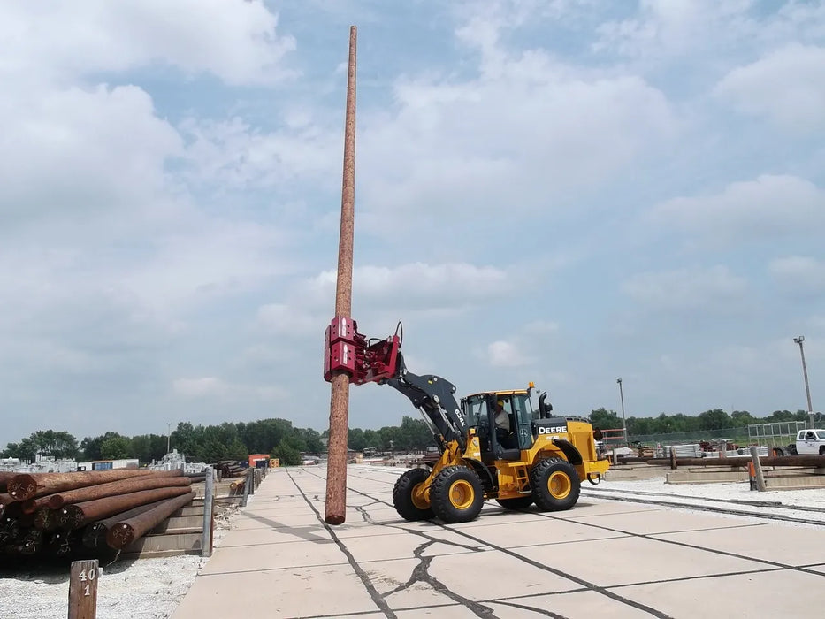 Hydraulic Pole Setter Attachment for Large Excavators & Wheel Loaders - EZ Spot UR Extreme (Custom Bolt-On Mount)