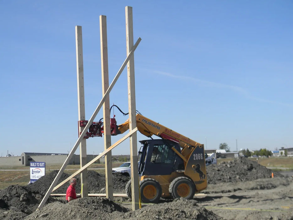 Skid Steer Hydraulic Pole Setter Attachment - EZ Spot UR Standard Duty (Universal Quick Attach)