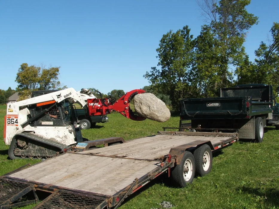 Skid Steer Hydraulic 3-Finger Rock & Tree Grapple Attachment - EZ Spot UR (Universal Quick Attach)