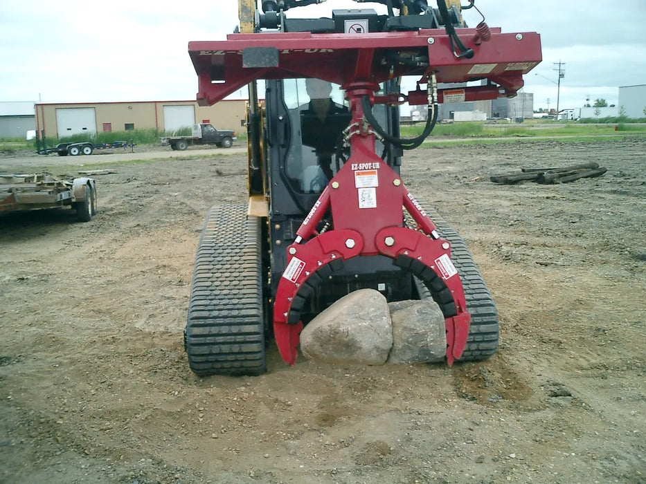 Skid Steer Hydraulic 3-Finger Rock & Tree Grapple Attachment - EZ Spot UR (Universal Quick Attach)
