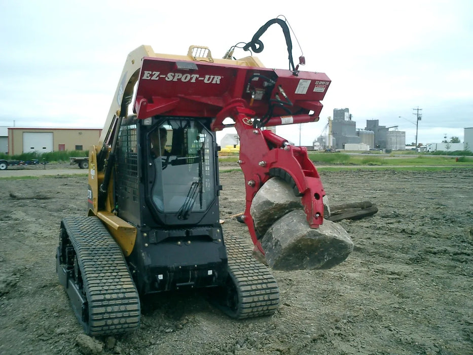 Skid Steer Hydraulic 3-Finger Rock & Tree Grapple Attachment - EZ Spot UR (Universal Quick Attach)