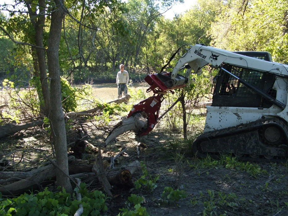 Skid Steer Hydraulic 3-Finger Rock & Tree Grapple Attachment - EZ Spot UR (Universal Quick Attach)
