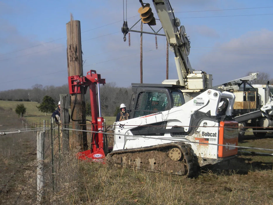 Skid Steer Hydraulic Pole Jack & Pole Puller Attachment - EZ Spot UR (Universal Quick Attach)