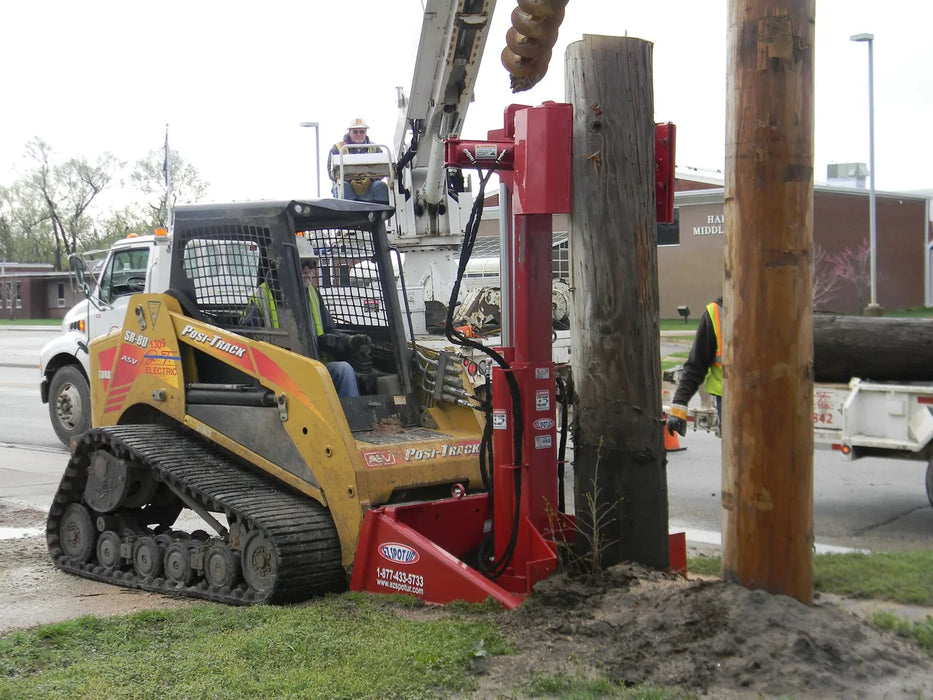 Skid Steer Hydraulic Pole Jack & Pole Puller Attachment - EZ Spot UR (Universal Quick Attach)