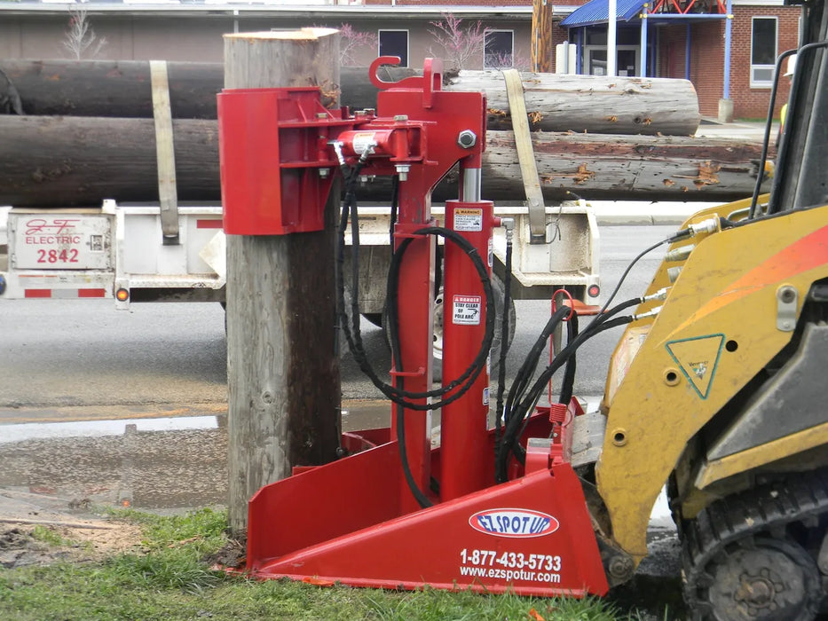 Skid Steer Hydraulic Pole Jack & Pole Puller Attachment - EZ Spot UR (Universal Quick Attach)
