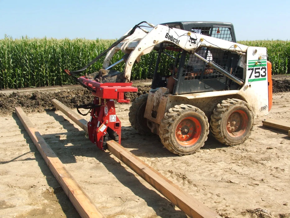 Skid Steer Hydraulic Pole Setter Attachment - EZ Spot UR Standard Duty (Universal Quick Attach)