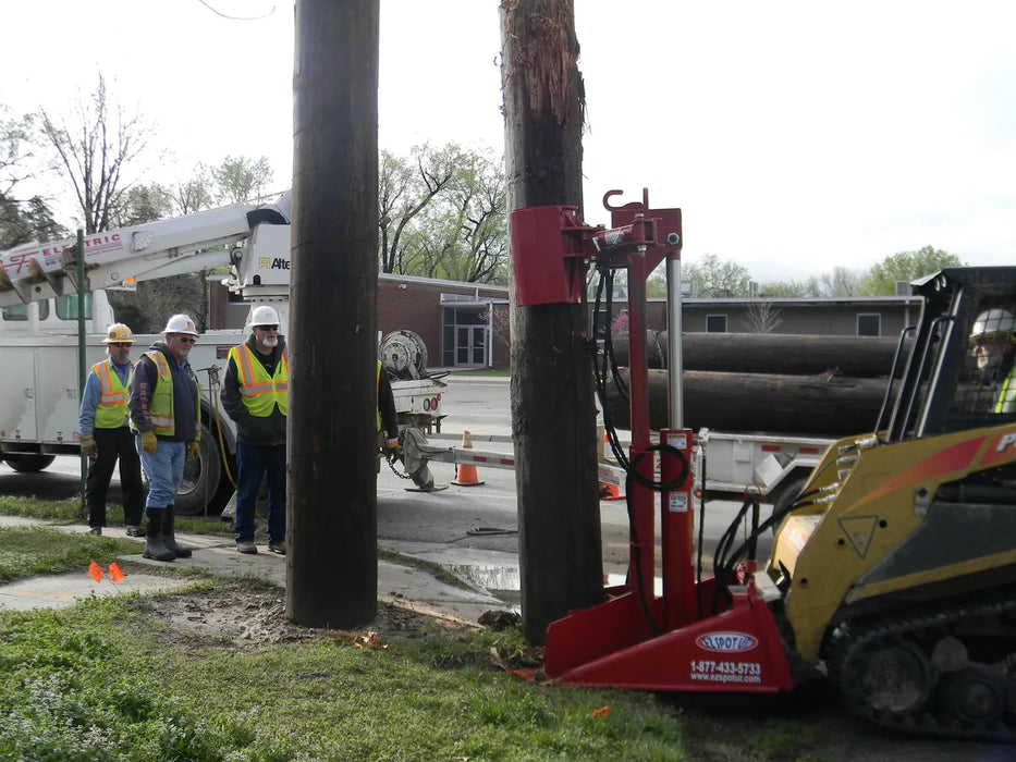 Skid Steer Hydraulic Pole Jack & Pole Puller Attachment - EZ Spot UR (Universal Quick Attach)