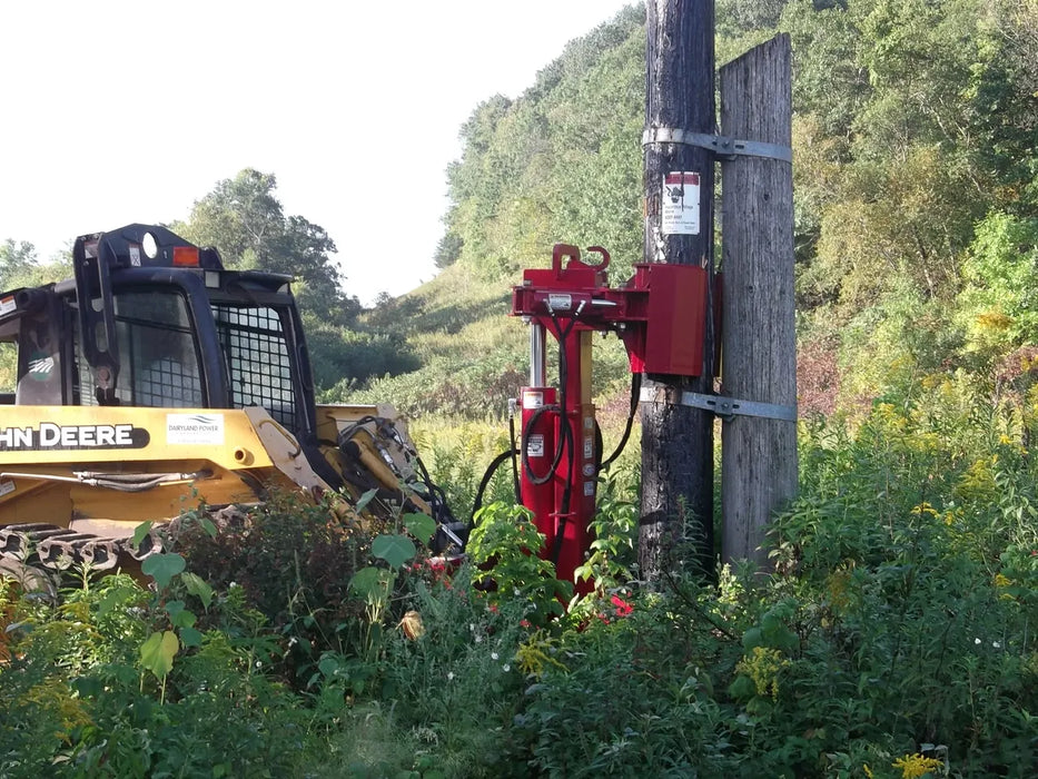 Skid Steer Hydraulic Pole Jack & Pole Puller Attachment - EZ Spot UR (Universal Quick Attach)