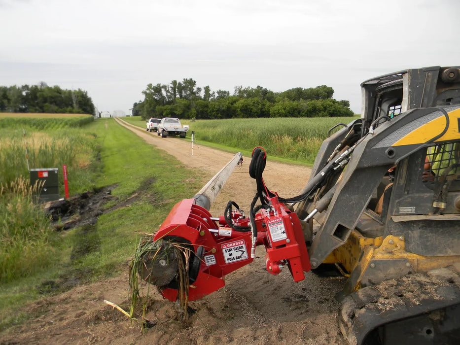 Skid Steer & Compact Track Loader Hydraulic Pole Setter Attachment - EZ Spot UR Heavy Duty (Universal Quick Attach)