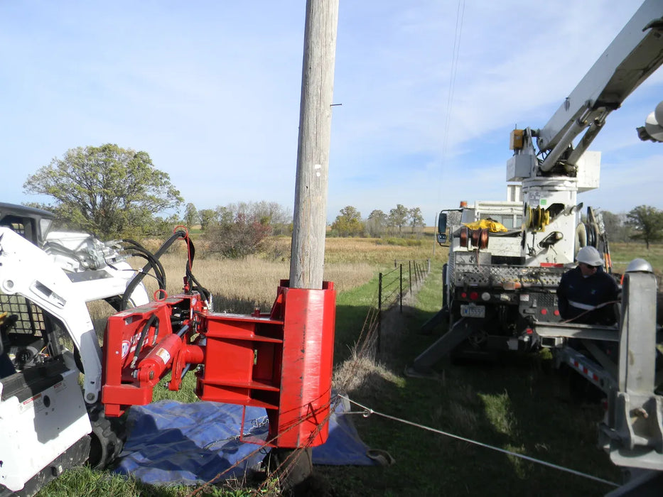 Skid Steer & Compact Track Loader Hydraulic Pole Setter Attachment - EZ Spot UR Heavy Duty (Universal Quick Attach)