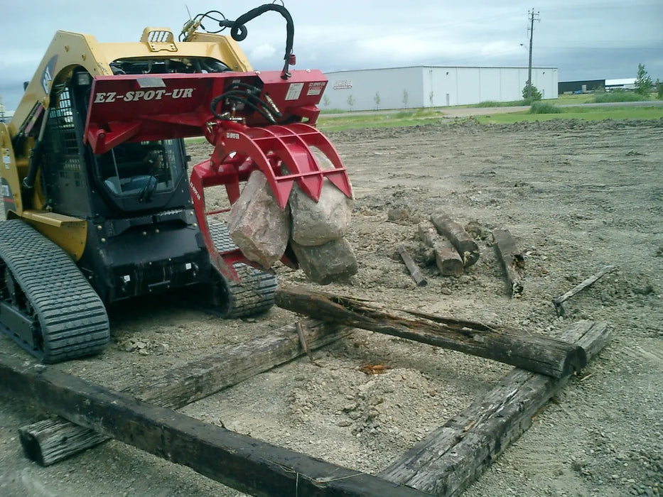 Skid Steer Hydraulic Rock & Brush Grapple Attachment - EZ Spot UR (Universal Quick Attach)