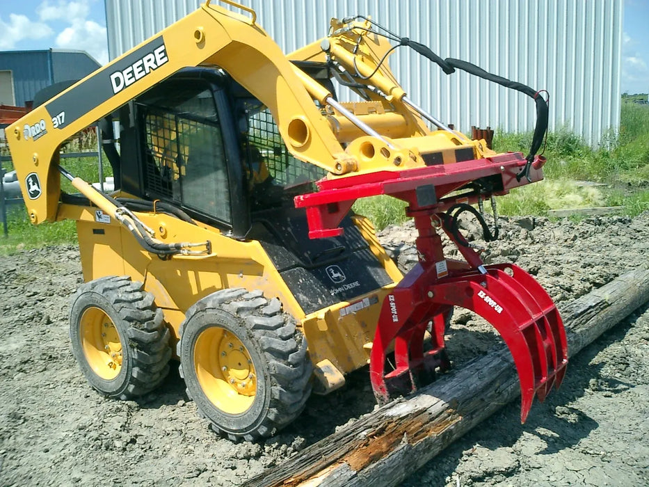 Skid Steer Hydraulic Rock & Brush Grapple Attachment - EZ Spot UR (Universal Quick Attach)