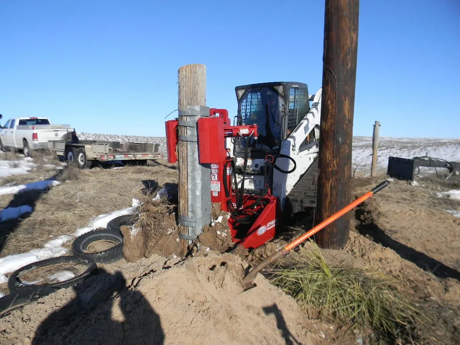 Skid Steer Hydraulic Pole Jack & Pole Puller Attachment - EZ Spot UR (Universal Quick Attach)