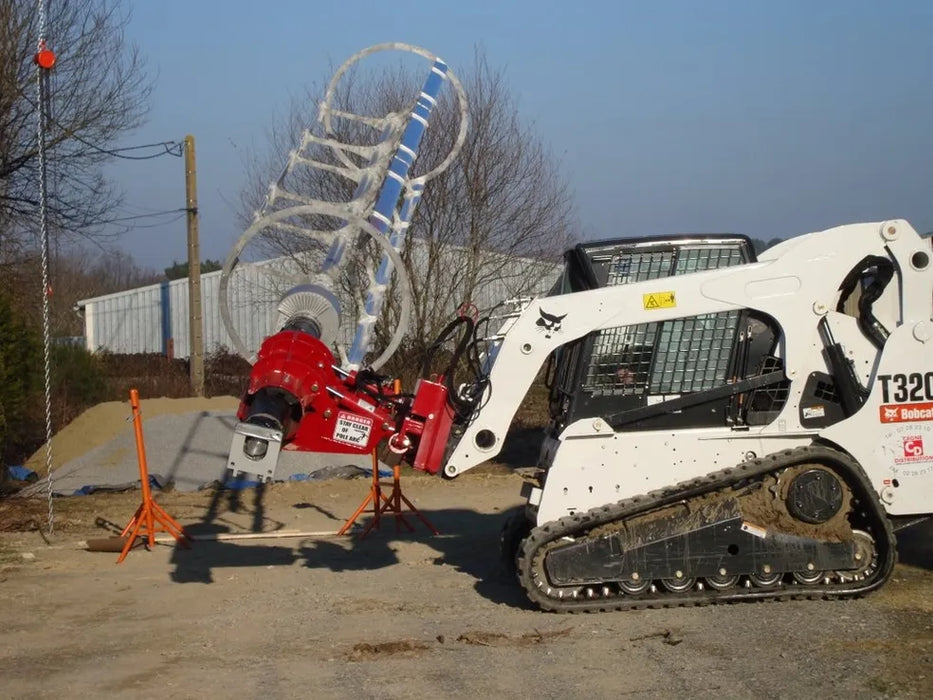 Skid Steer & Compact Track Loader Hydraulic Pole Setter Attachment - EZ Spot UR Heavy Duty (Universal Quick Attach)