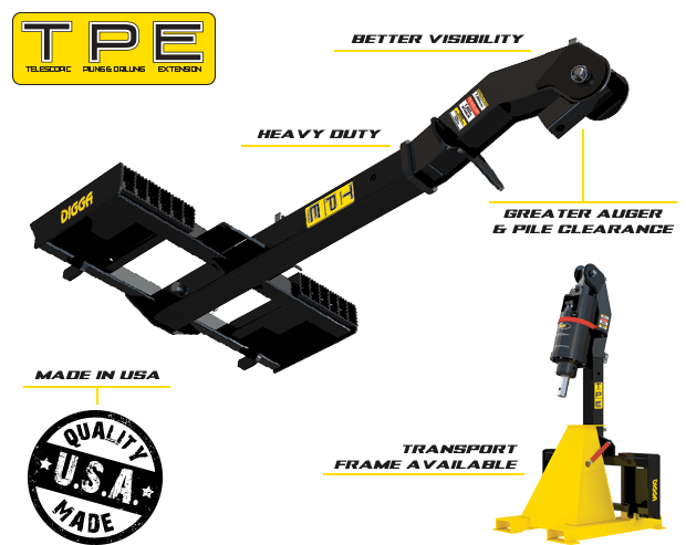 Digga Telescopic Piling & Drilling Mounts For Skid Steer & Tracked Loaders